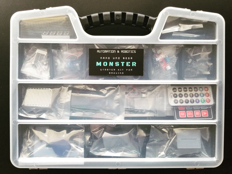 Earth's biggest, coolest and most-advanced starter kit for Arduino. The Monster.