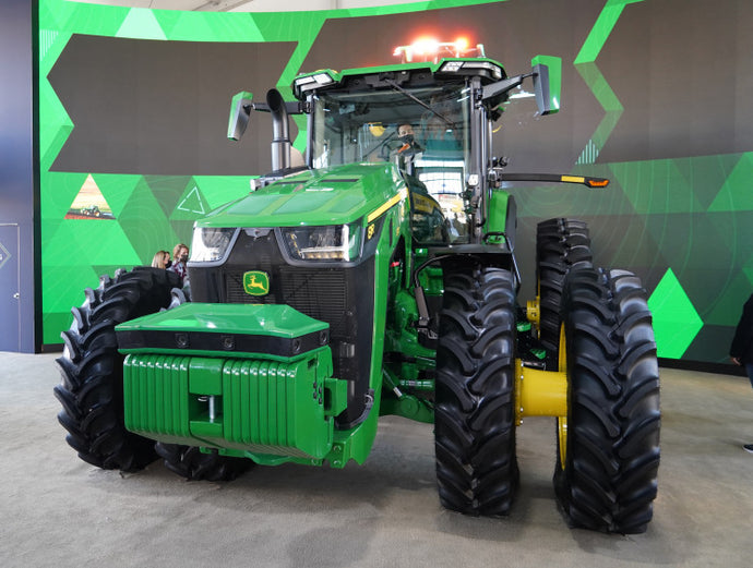 John Deere revealed its first-ever fully autonomous 8R robot tractor
