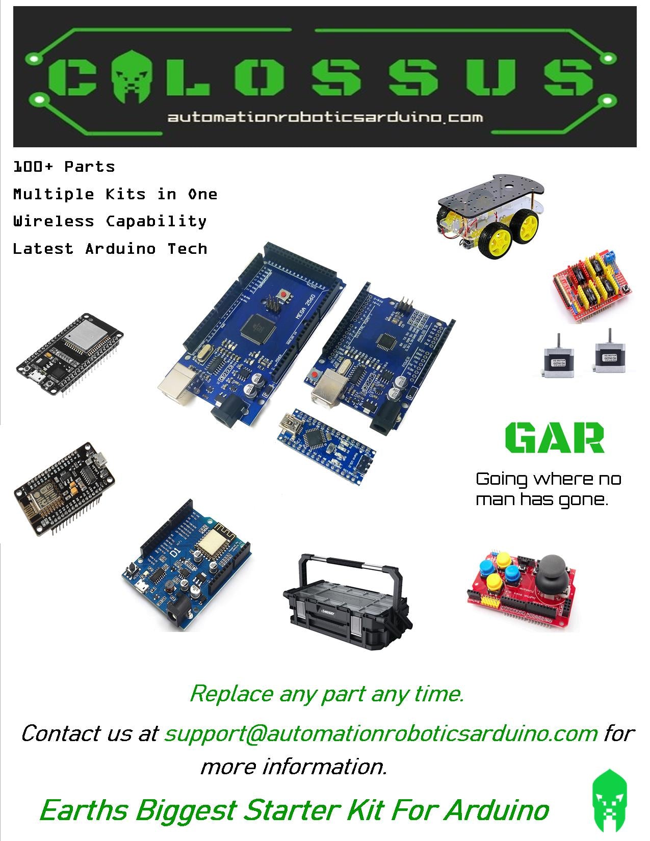 GAR Colossus Starter Kit for Arduino – Goliath Automation & Robotics