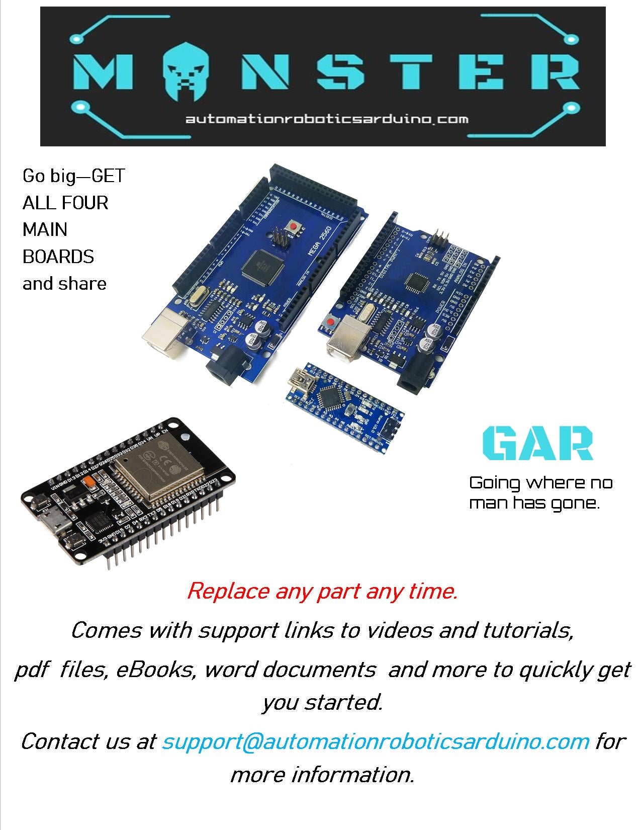 GAR Monster Starter Kit for Arduino – Goliath Automation & Robotics